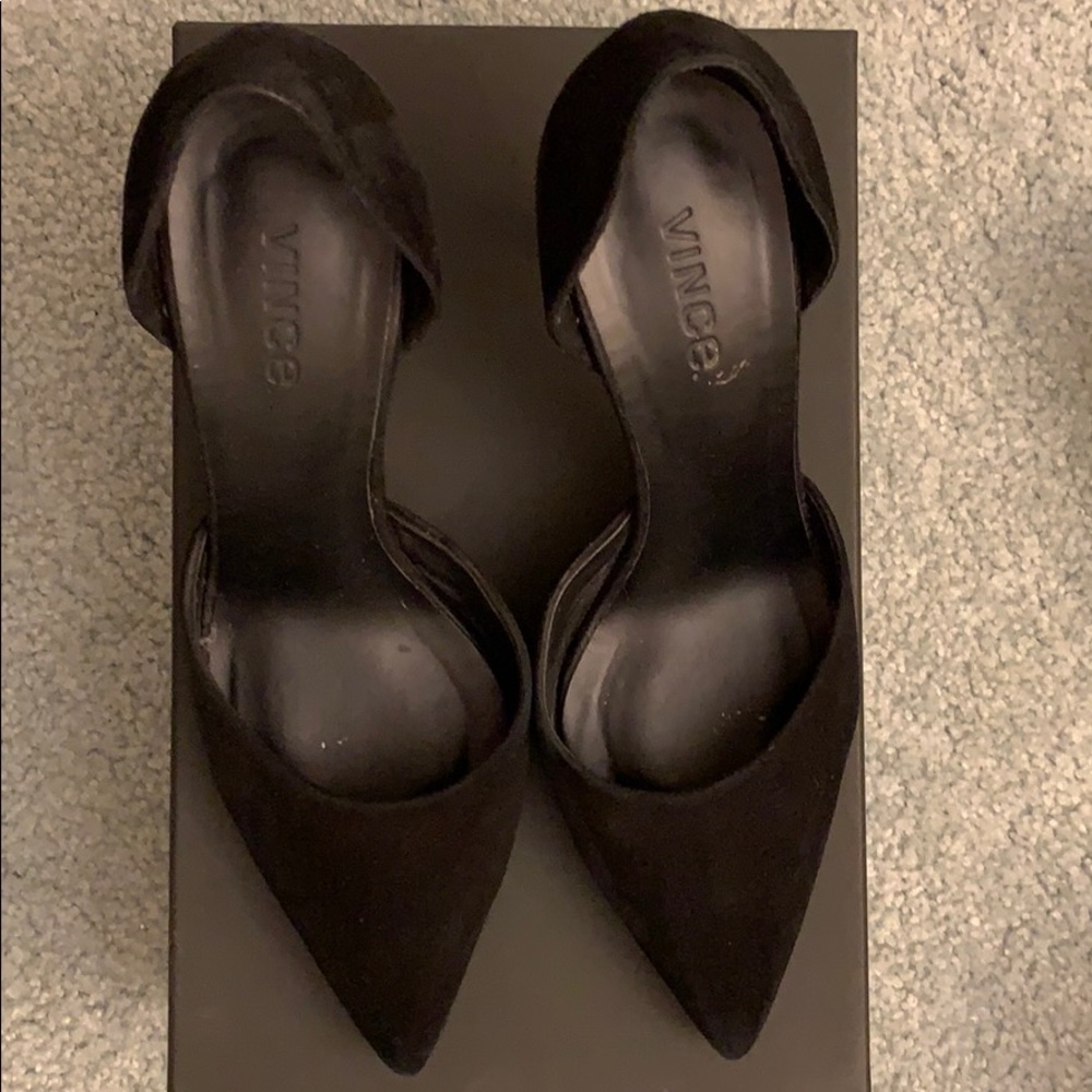 Vince suede black heels